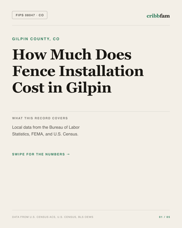Fences in Gilpin County, CO — regional cost snapshot