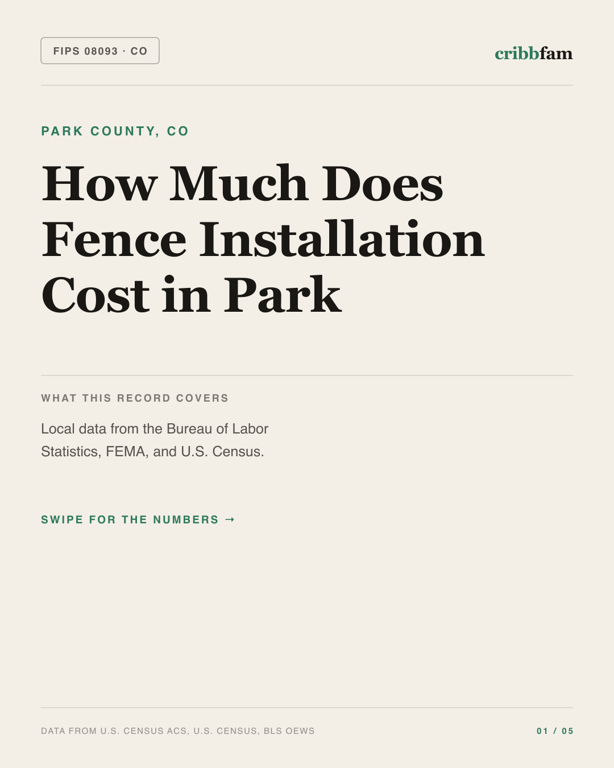 Fences in Park County, CO — regional cost snapshot