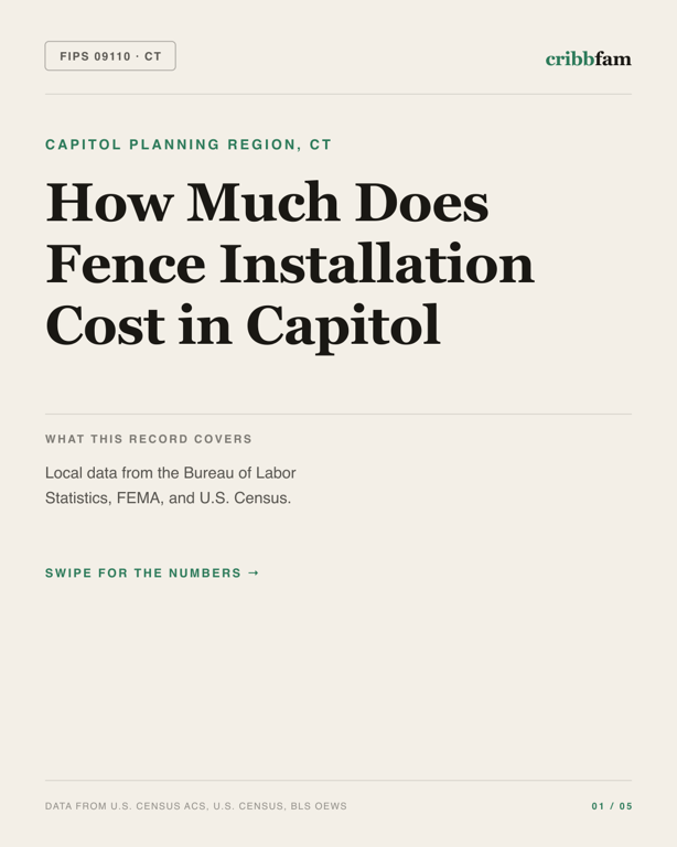 Fences in Capitol Planning Region, CT — regional cost snapshot