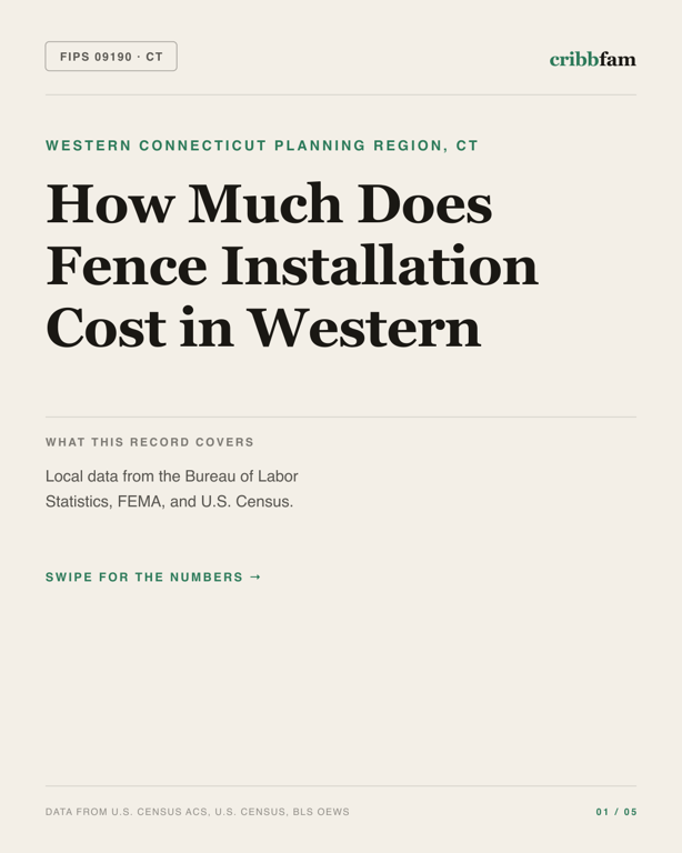 Fences in Western Connecticut Planning Region, CT — regional cost snapshot