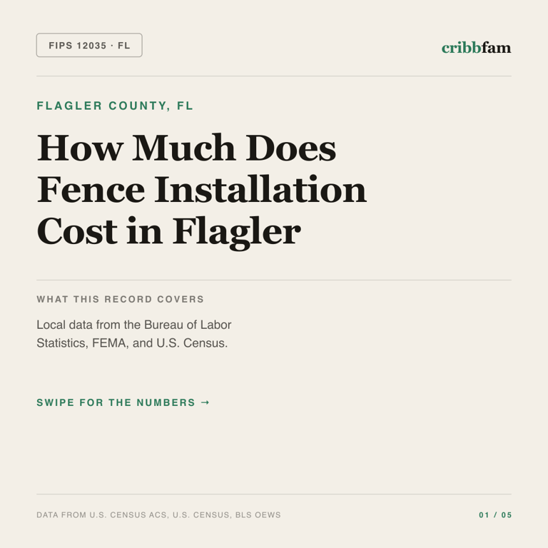 Fences cost snapshot for Flagler County, FL