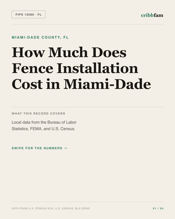 Fences in Miami Dade County, FL — regional cost snapshot