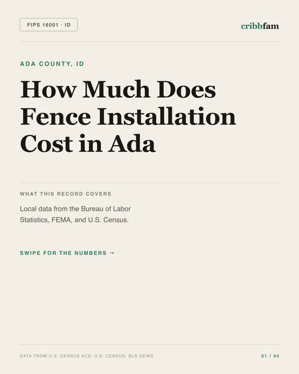 Fences in Ada County, ID — regional cost snapshot