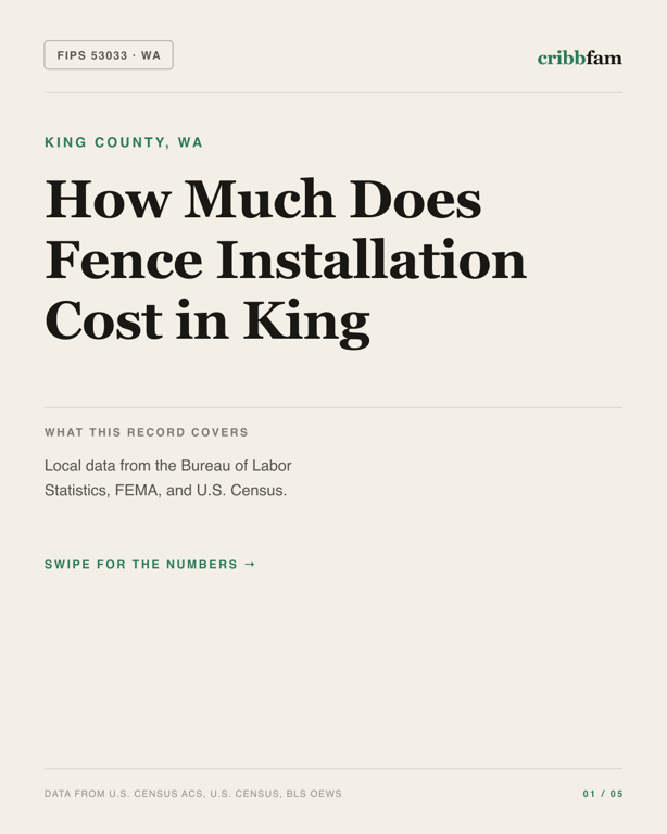 Fences in King County, WA — regional cost snapshot