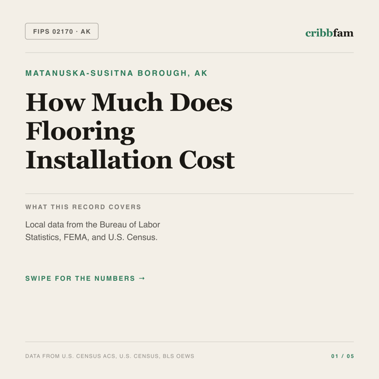 Flooring cost snapshot for Matanuska-Susitna Borough, AK