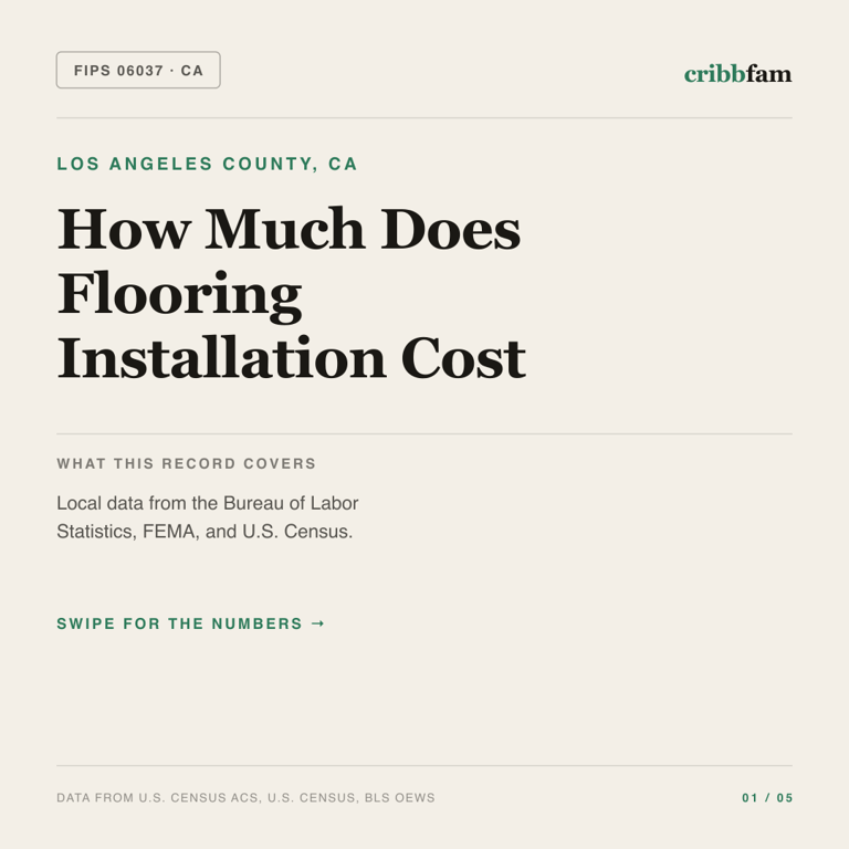 Flooring cost snapshot for Los Angeles County, CA