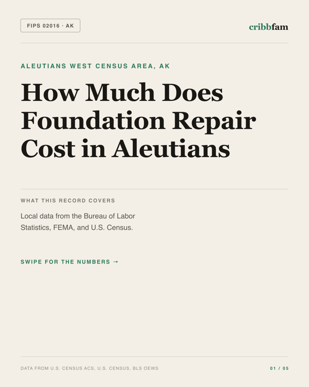 Foundation Repair in Aleutians West Census Area, AK — regional cost snapshot