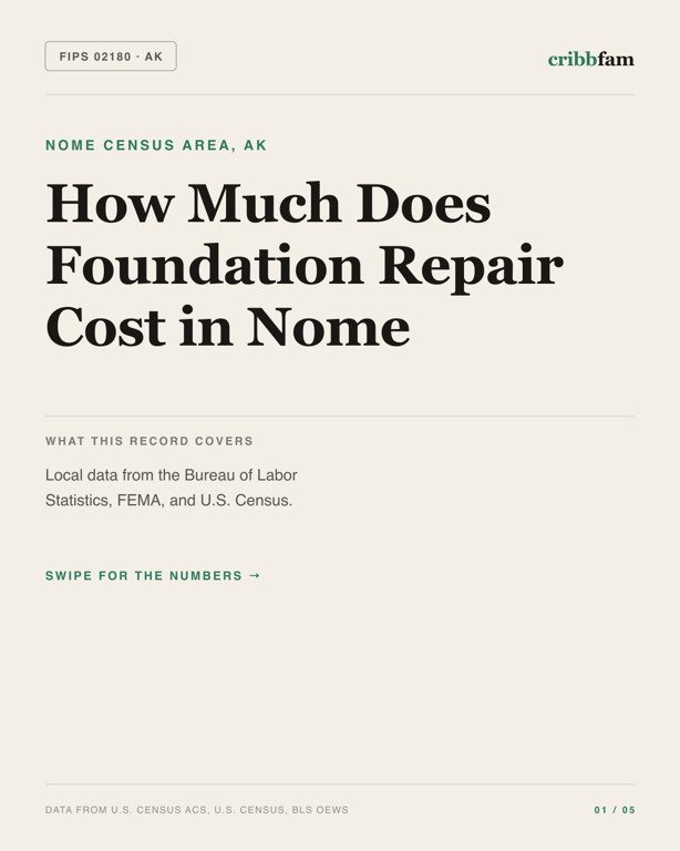 Foundation Repair in Nome Census Area, AK — regional cost snapshot