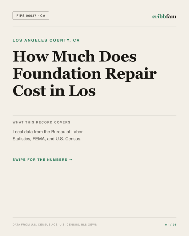 Foundation Repair in Los Angeles County, CA — regional cost snapshot
