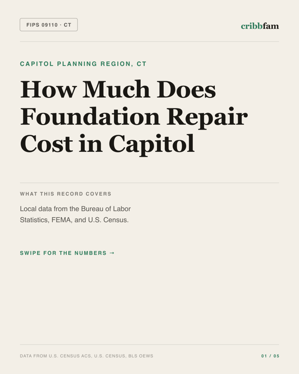 Foundation Repair in Capitol Planning Region, CT — regional cost snapshot