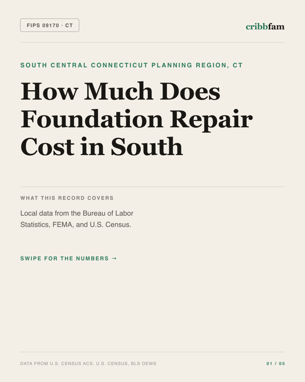 Foundation Repair in South Central Connecticut Planning Region, CT — regional cost snapshot