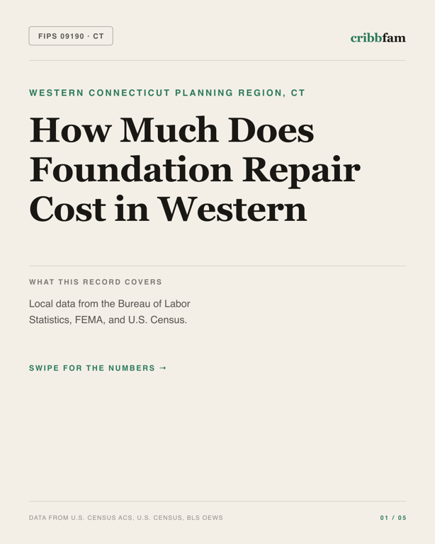 Foundation Repair in Western Connecticut Planning Region, CT — regional cost snapshot