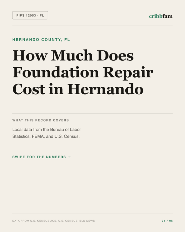 Foundation Repair in Hernando County, FL — regional cost snapshot