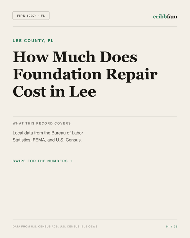 Foundation Repair in Lee County, FL — regional cost snapshot