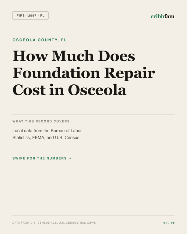 Foundation Repair in Osceola County, FL — regional cost snapshot