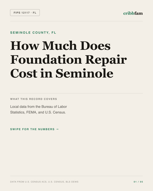 Foundation Repair in Seminole County, FL — regional cost snapshot
