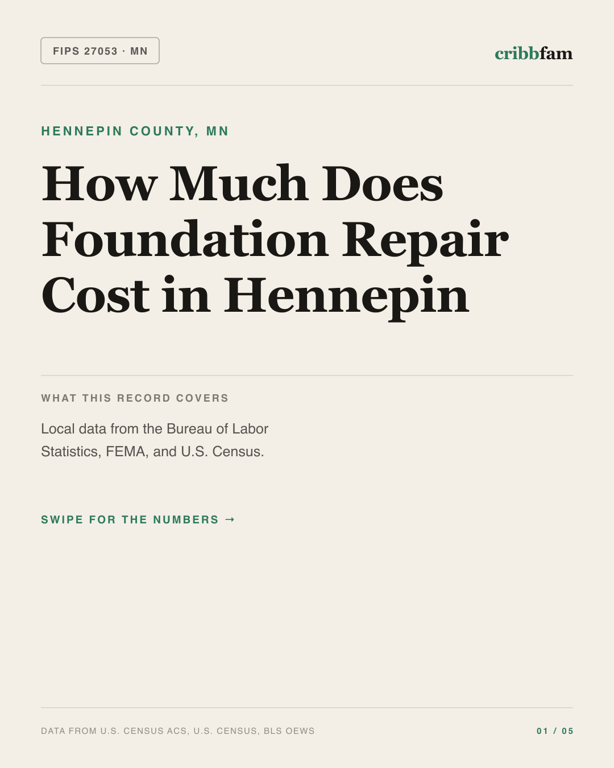 Foundation Repair in Hennepin County, MN — regional cost snapshot