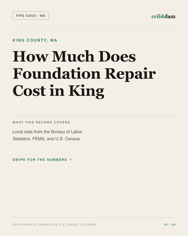 Foundation Repair in King County, WA — regional cost snapshot