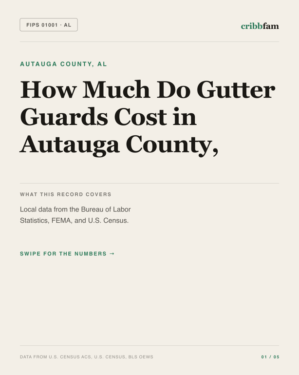 Gutter Guards in Autauga County, AL — regional cost snapshot