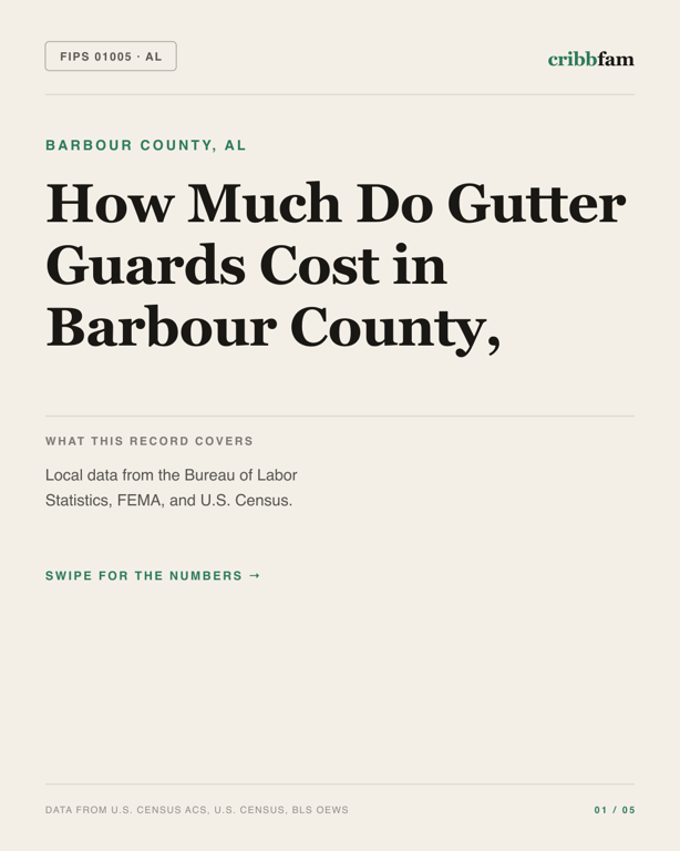 Gutter Guards in Barbour County, AL — regional cost snapshot