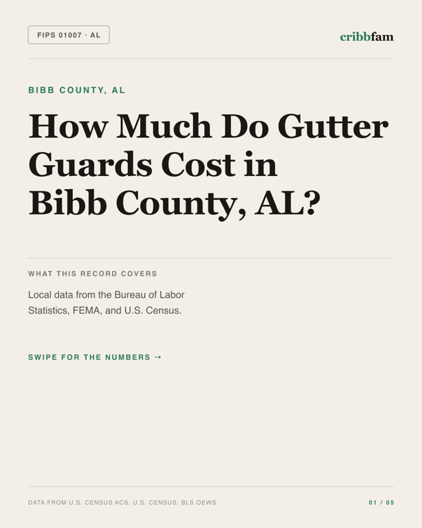 Gutter Guards in Bibb County, AL — regional cost snapshot