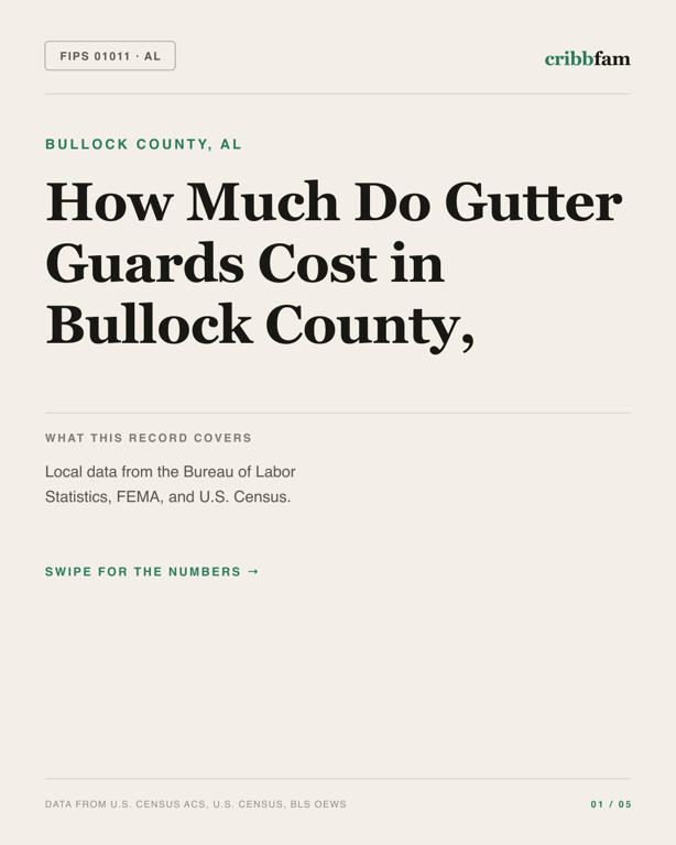 Gutter Guards in Bullock County, AL — regional cost snapshot