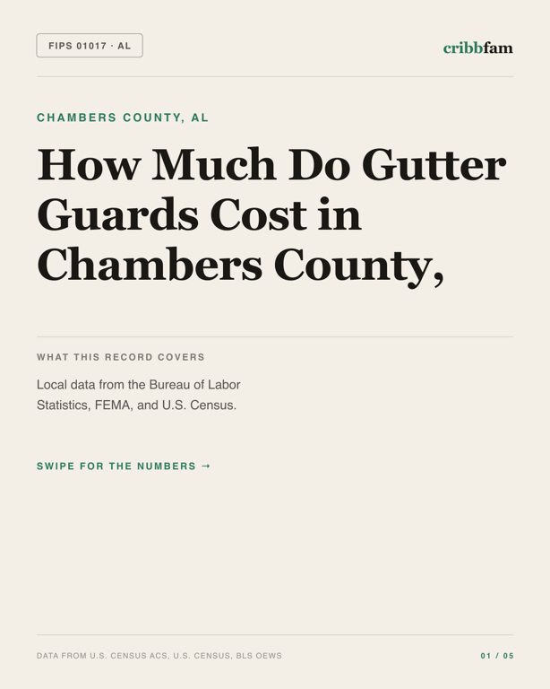 Gutter Guards in Chambers County, AL — regional cost snapshot