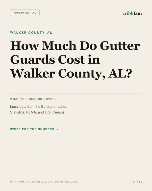 Gutter Guards in Walker County, AL — regional cost snapshot