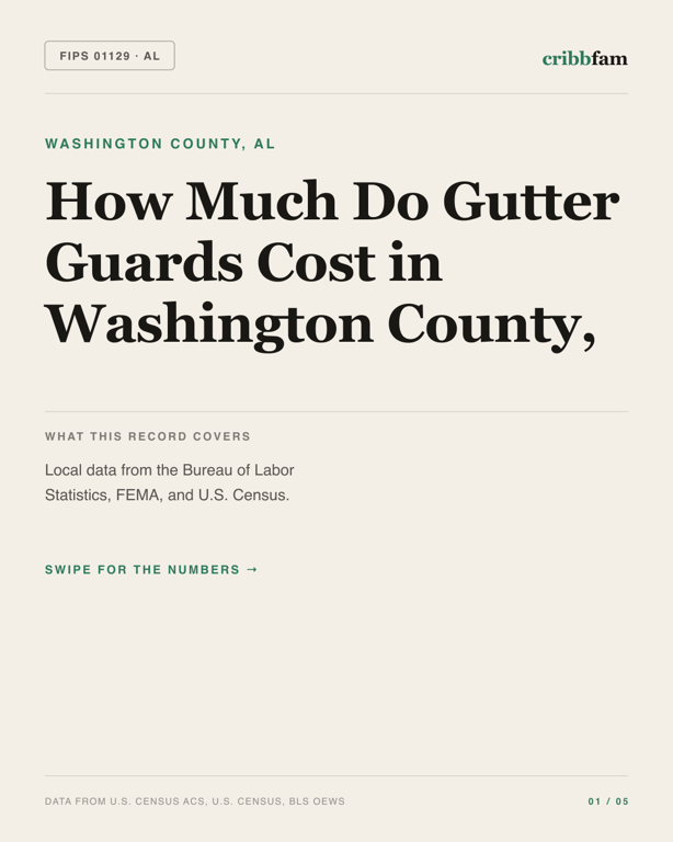Gutter Guards in Washington County, AL — regional cost snapshot