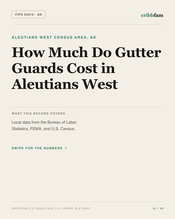 Gutter Guards in Aleutians West Census Area, AK — regional cost snapshot