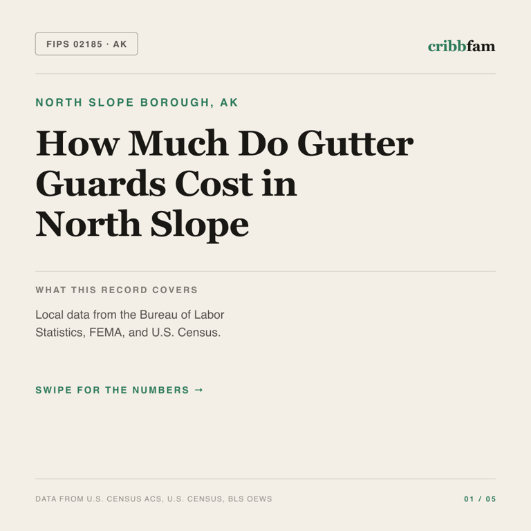 Gutter Guards cost snapshot for North Slope Borough, AK