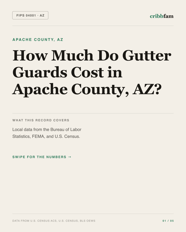 Gutter Guards in Apache County, AZ — regional cost snapshot