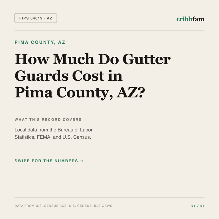 Gutter Guards cost snapshot for Pima County, AZ