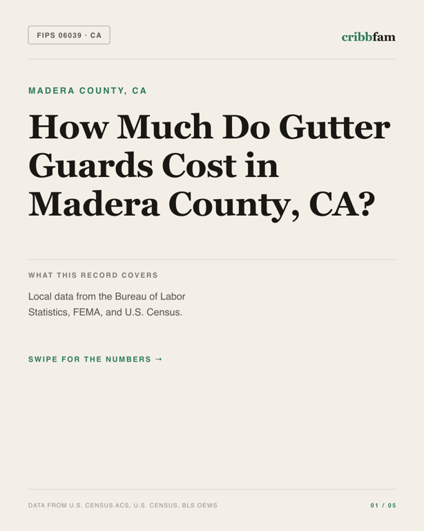 Gutter Guards in Madera County, CA — regional cost snapshot
