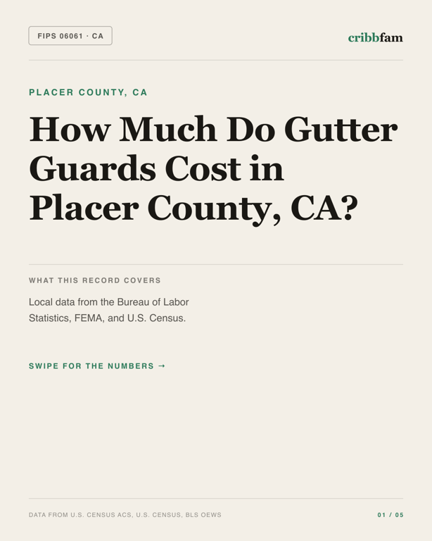 Gutter Guards in Placer County, CA — regional cost snapshot