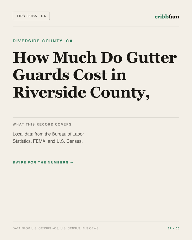 Gutter Guards in Riverside County, CA — regional cost snapshot