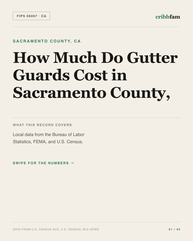 Gutter Guards in Sacramento County, CA — regional cost snapshot