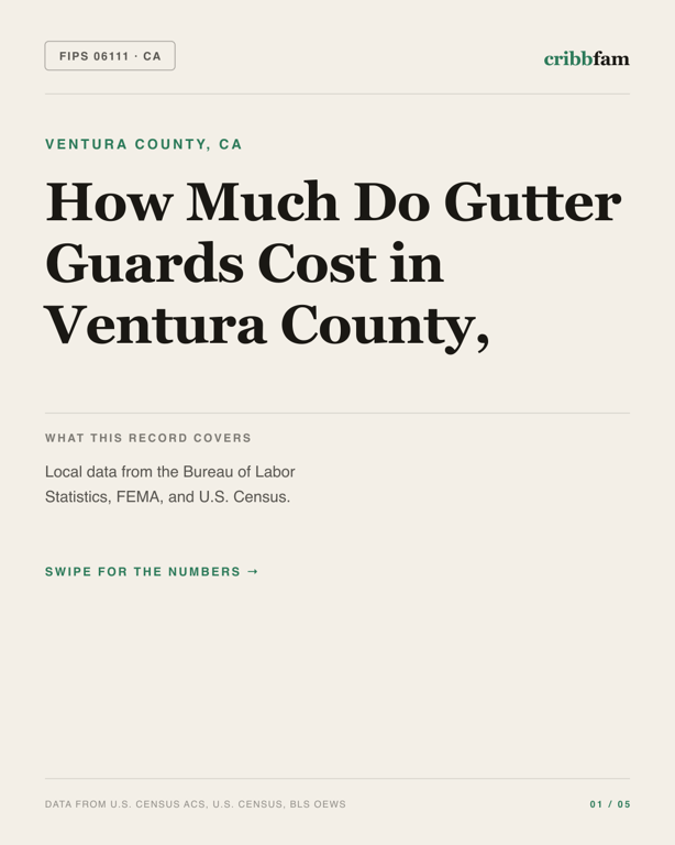 Gutter Guards in Ventura County, CA — regional cost snapshot