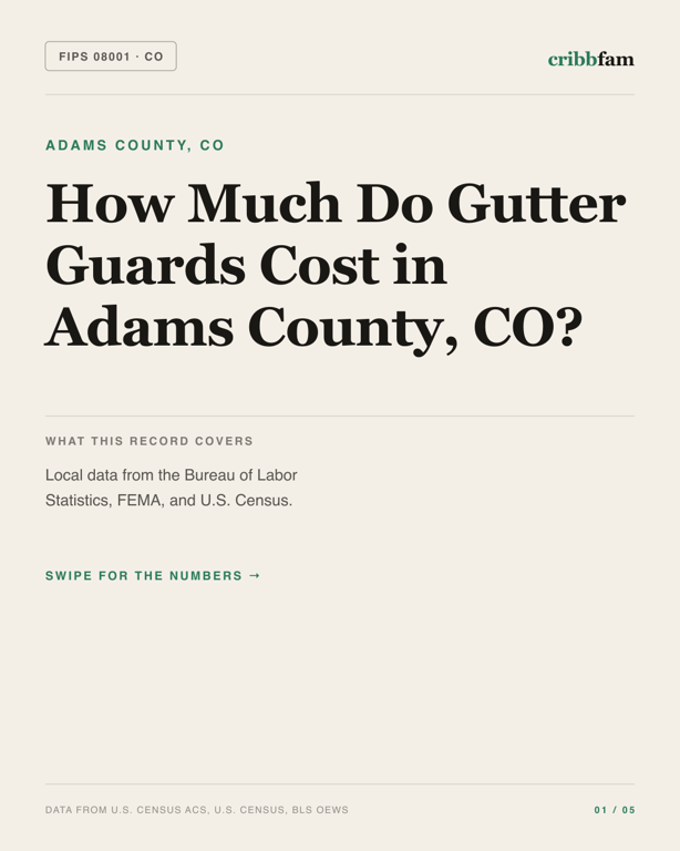 Gutter Guards in Adams County, CO — regional cost snapshot