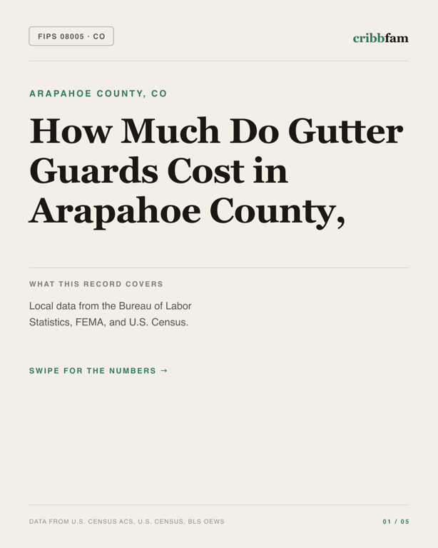 Gutter Guards in Arapahoe County, CO — regional cost snapshot