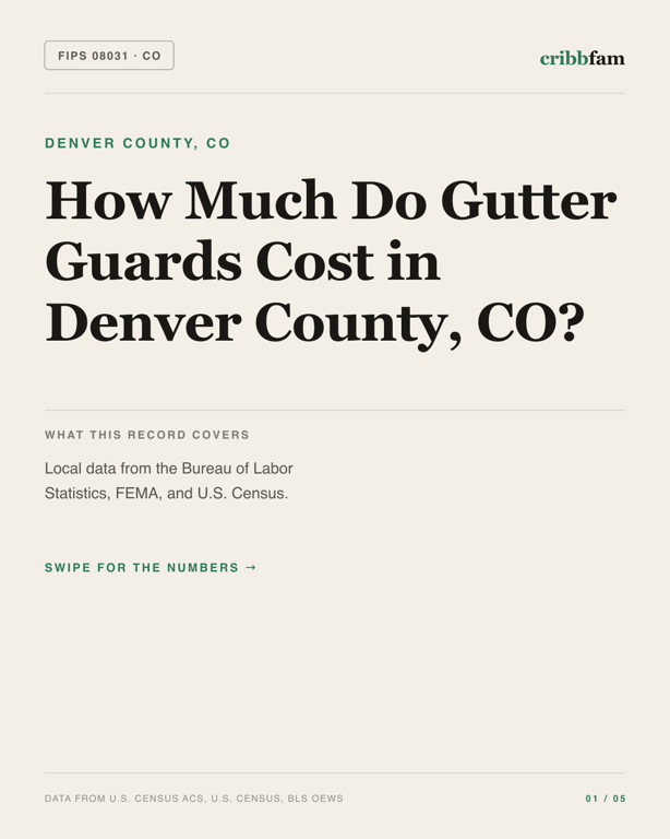 Gutter Guards in Denver County, CO — regional cost snapshot