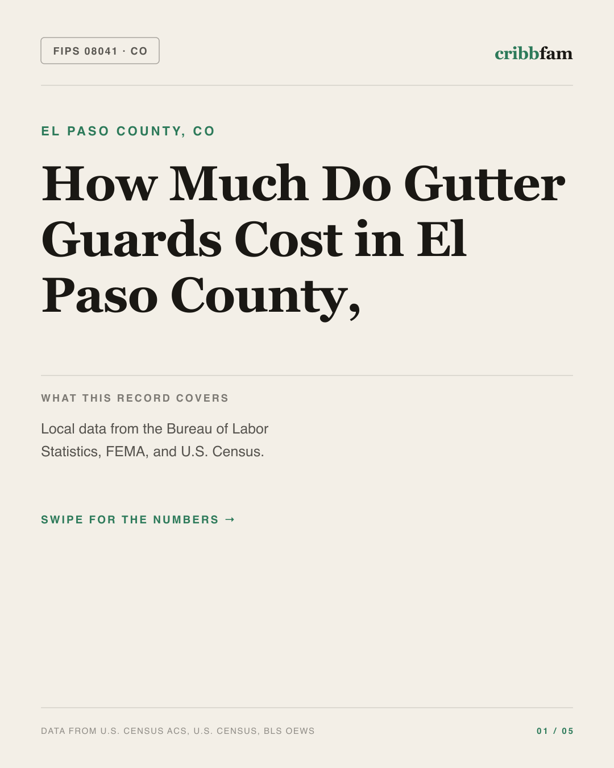 Gutter Guards in El Paso County, CO — regional cost snapshot