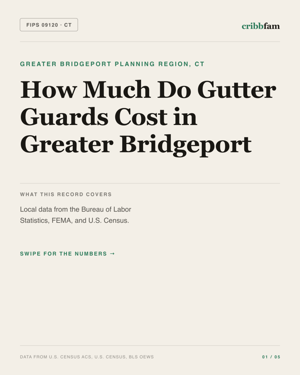 Gutter Guards in Greater Bridgeport Planning Region, CT — regional cost snapshot