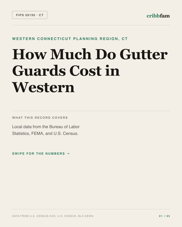 Gutter Guards in Western Connecticut Planning Region, CT — regional cost snapshot