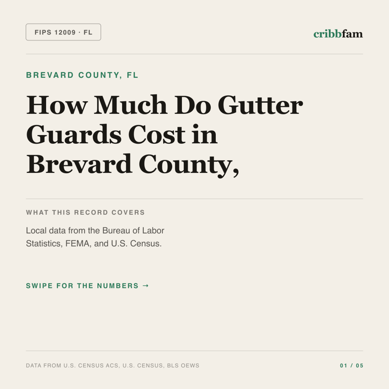 Gutter Guards cost snapshot for Brevard County, FL
