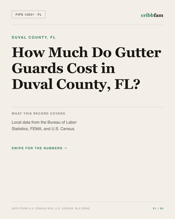 Gutter Guards in Duval County, FL — regional cost snapshot