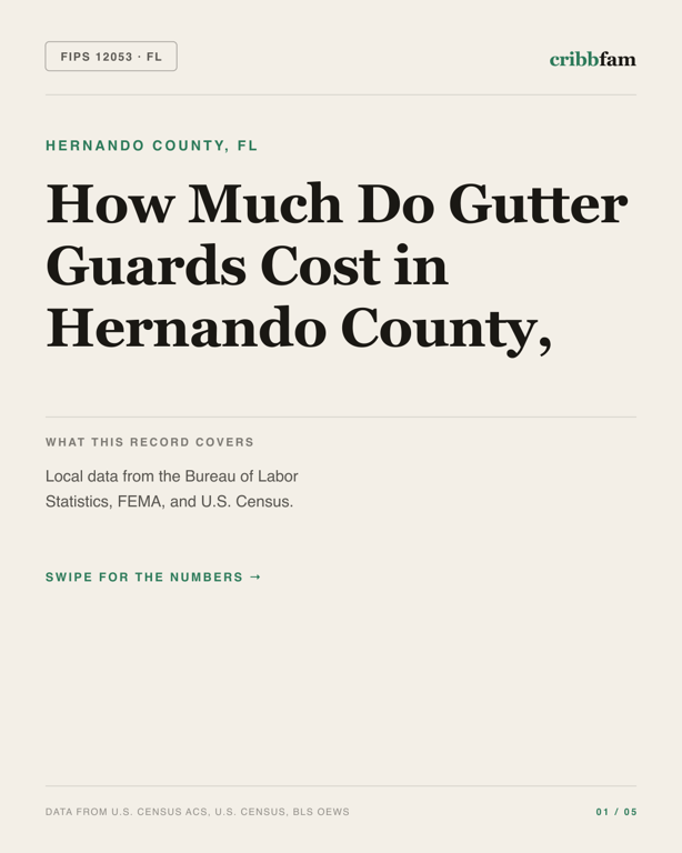 Gutter Guards in Hernando County, FL — regional cost snapshot