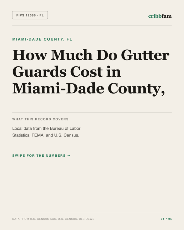Gutter Guards in Miami Dade County, FL — regional cost snapshot