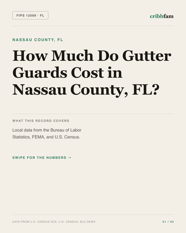Gutter Guards in Nassau County, FL — regional cost snapshot