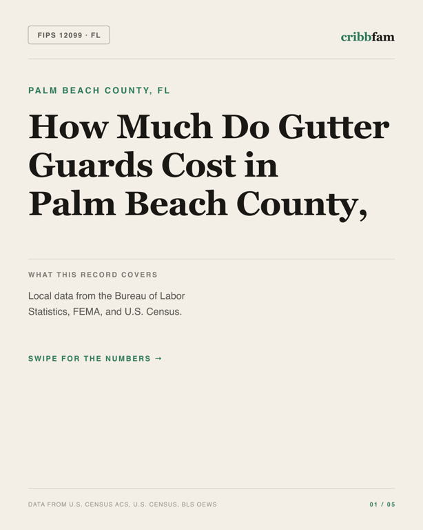 Gutter Guards in Palm Beach County, FL — regional cost snapshot